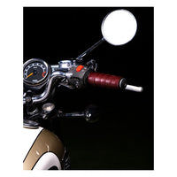 Trip Machine, leather handlebar grip wraps - Cherry